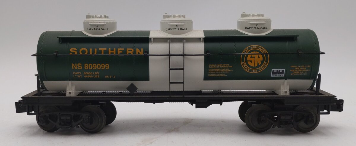 MTH 30-73400 O Gauge Southern 3-Dome Tank Car #809099 EX