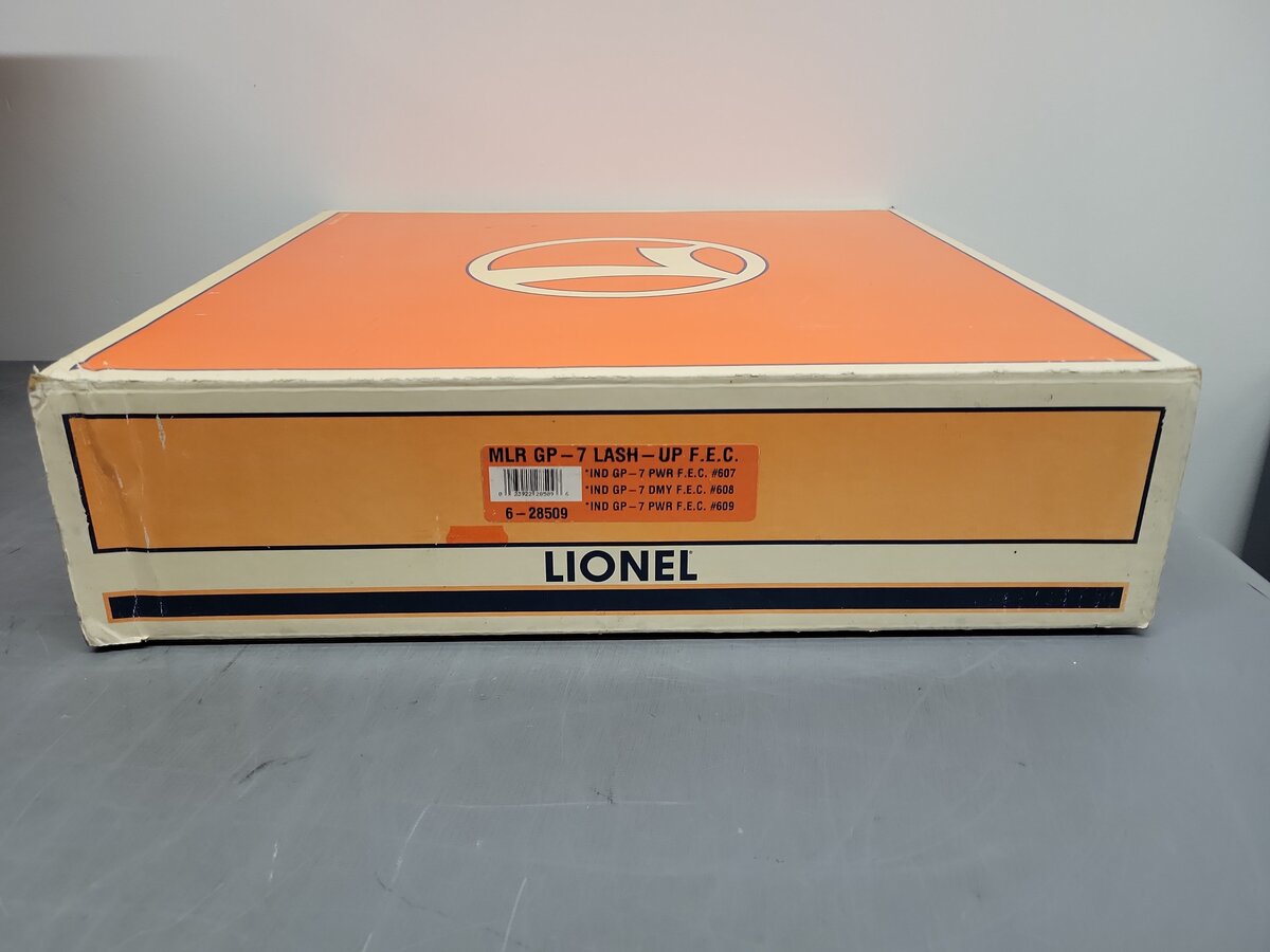 Lionel 6-28509 O Gauge FEC GP7 Triple Lashup Diesel Locomotive Set #607/608/609 EX/Box