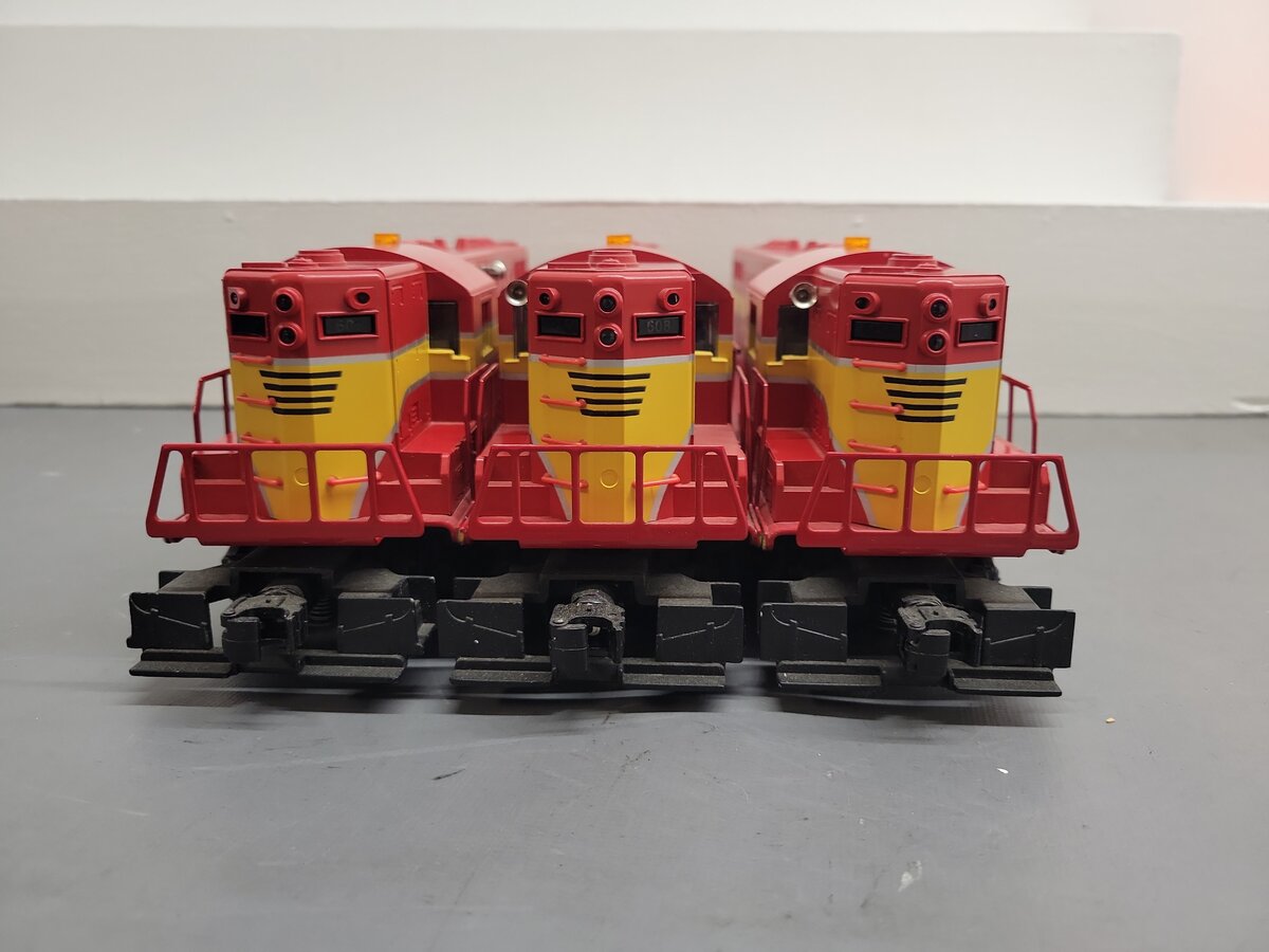 Lionel 6-28509 O Gauge FEC GP7 Triple Lashup Diesel Locomotive Set #607/608/609 EX/Box