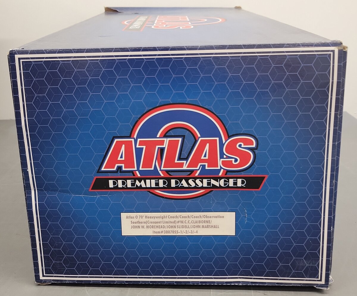 Atlas 3007055 O Southern Crescent 70' Heavyweight Passenger 4-Car Set (3 Rail) EX/Box