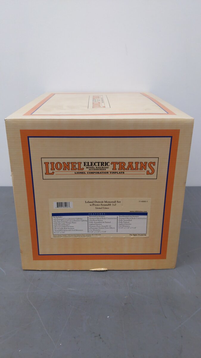 MTH 11-6060-1 Lionel Lines Detroit Monorail Set w/PS3 VG/Box