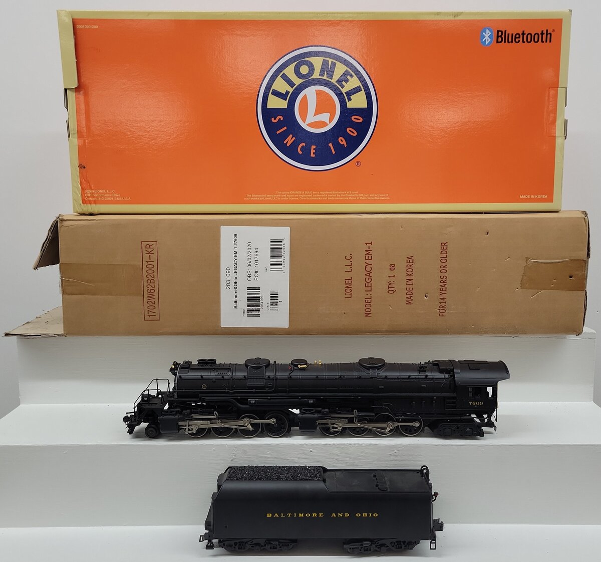 Lionel 2031090 O Baltimore & Ohio EM-1 Steam Locomotive #7609 VG/Box