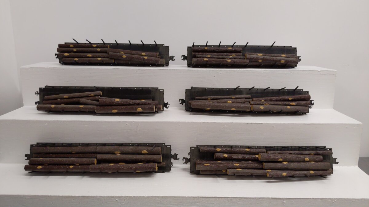 MTH 20-98119 O Hill Crest Lumber Co. Flat Car Set with Logs (Set of 6) EX