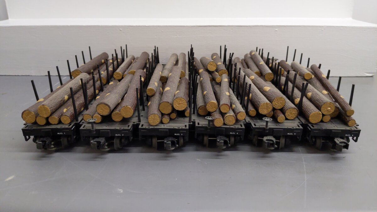 MTH 20-98119 O Hill Crest Lumber Co. Flat Car Set with Logs (Set of 6) EX
