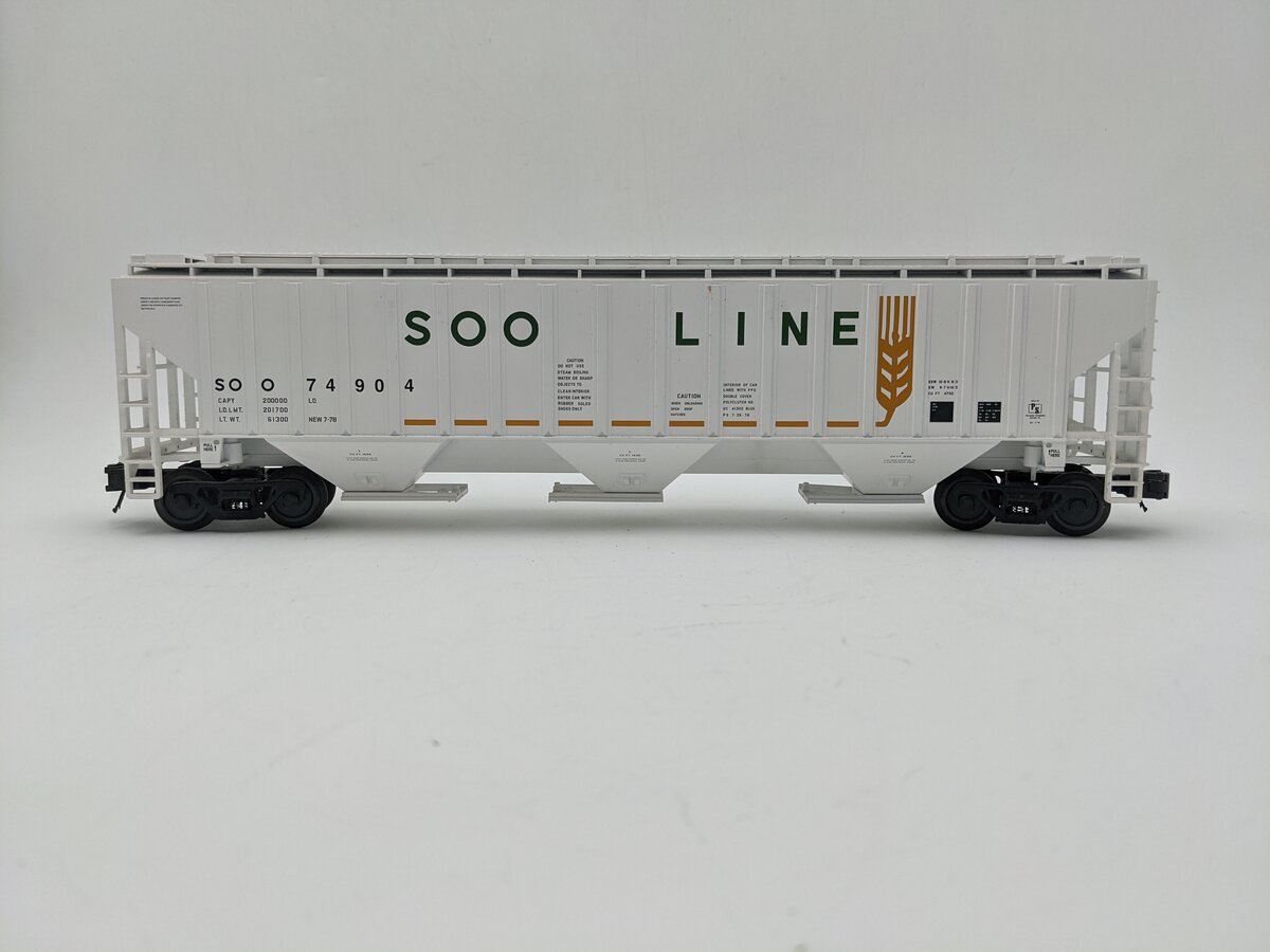 Atlas 2001606-5 O Gauge SOO Line Trainman PS4750 Covered 3-Bay Hopper #74904 EX