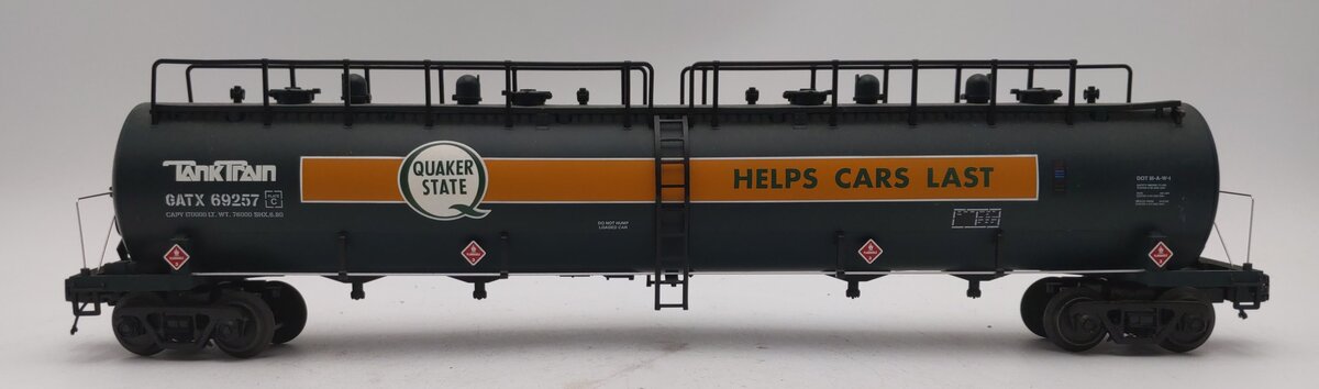 MTH 20-96732 O Quaker State 20K Gallon 4-Compartment Tank Car #69257 EX