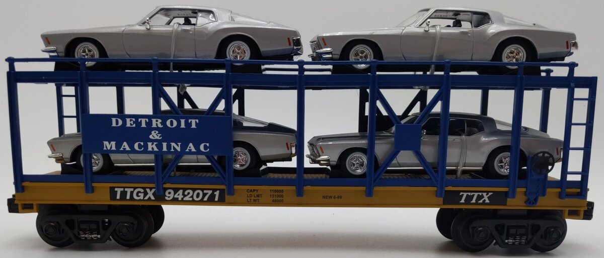 MTH 30-76196 O Gauge Detroit & Mackinac Auto Carrier w/Cars LN