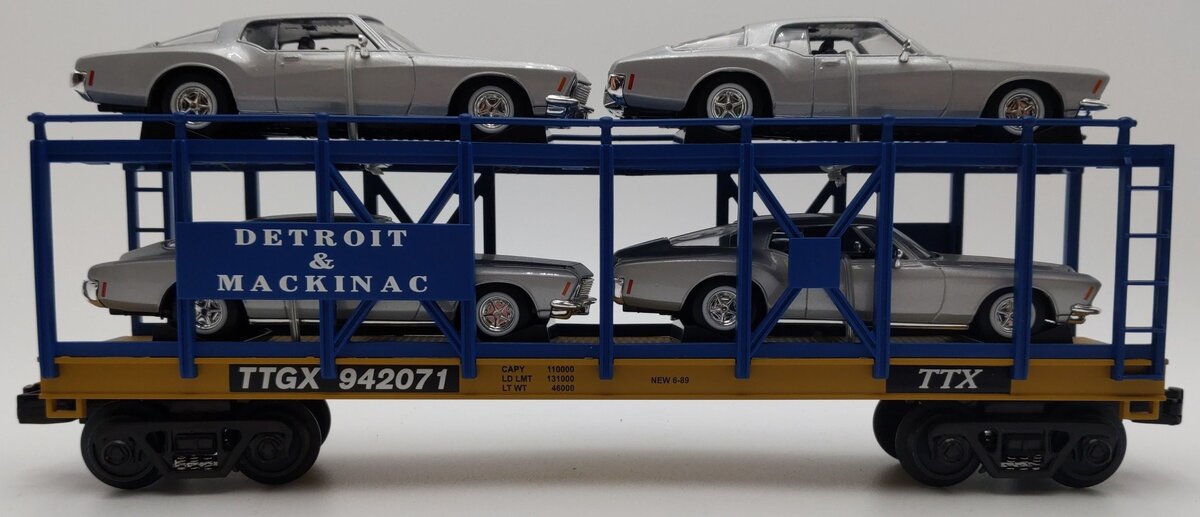 MTH 30-76196 O Gauge Detroit & Mackinac Auto Carrier w/Cars LN