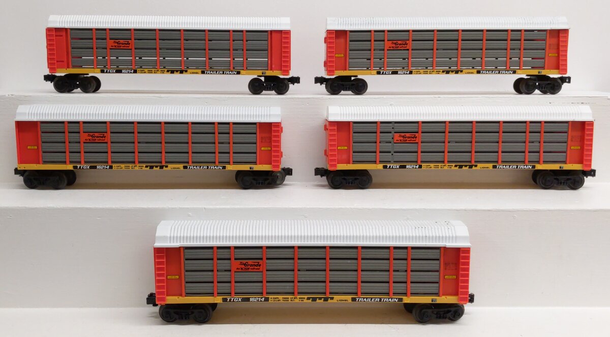 Lionel 6-16214 O Gauge Denver & Rio Grande Two Tier Auto Carrier (5) VG