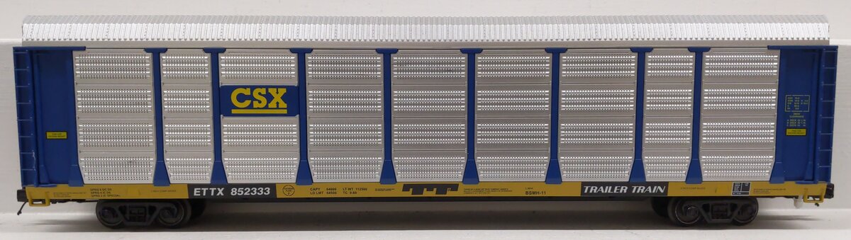 MTH 20-95247 O Gauge CSX Corrugated Auto Carrier #852333 EX