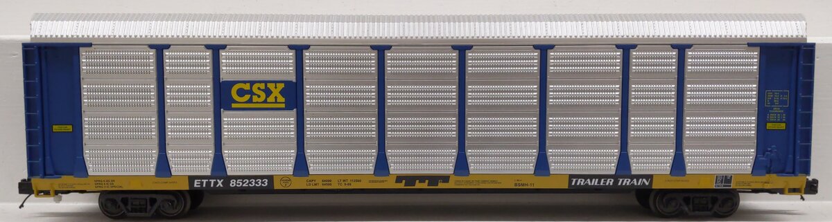MTH 20-95247 O Gauge CSX Corrugated Auto Carrier #852333 EX