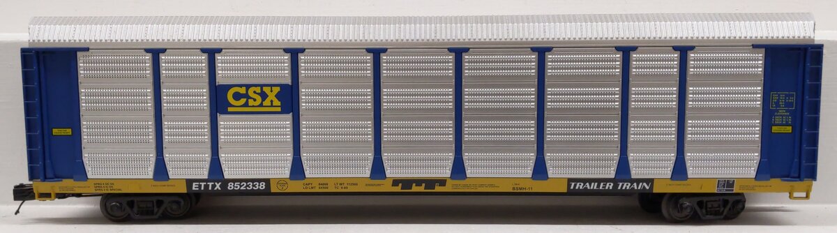 MTH 20-95247 O Gauge CSX Corrugated Auto Carrier #852338 EX
