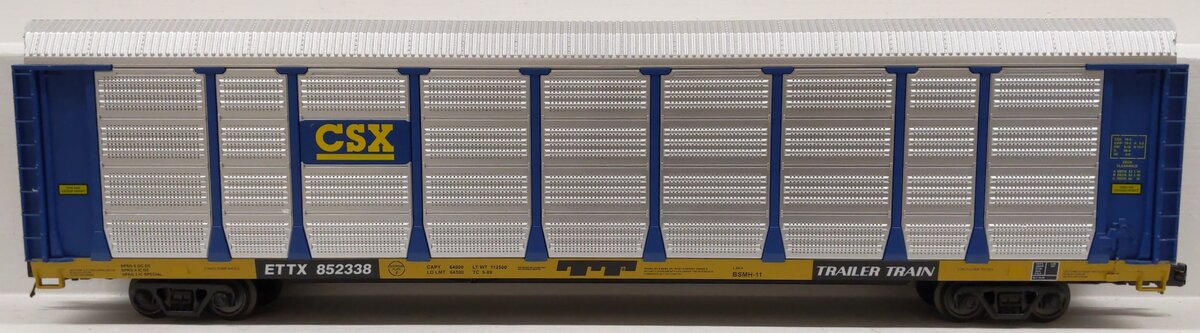 MTH 20-95247 O Gauge CSX Corrugated Auto Carrier #852338 EX