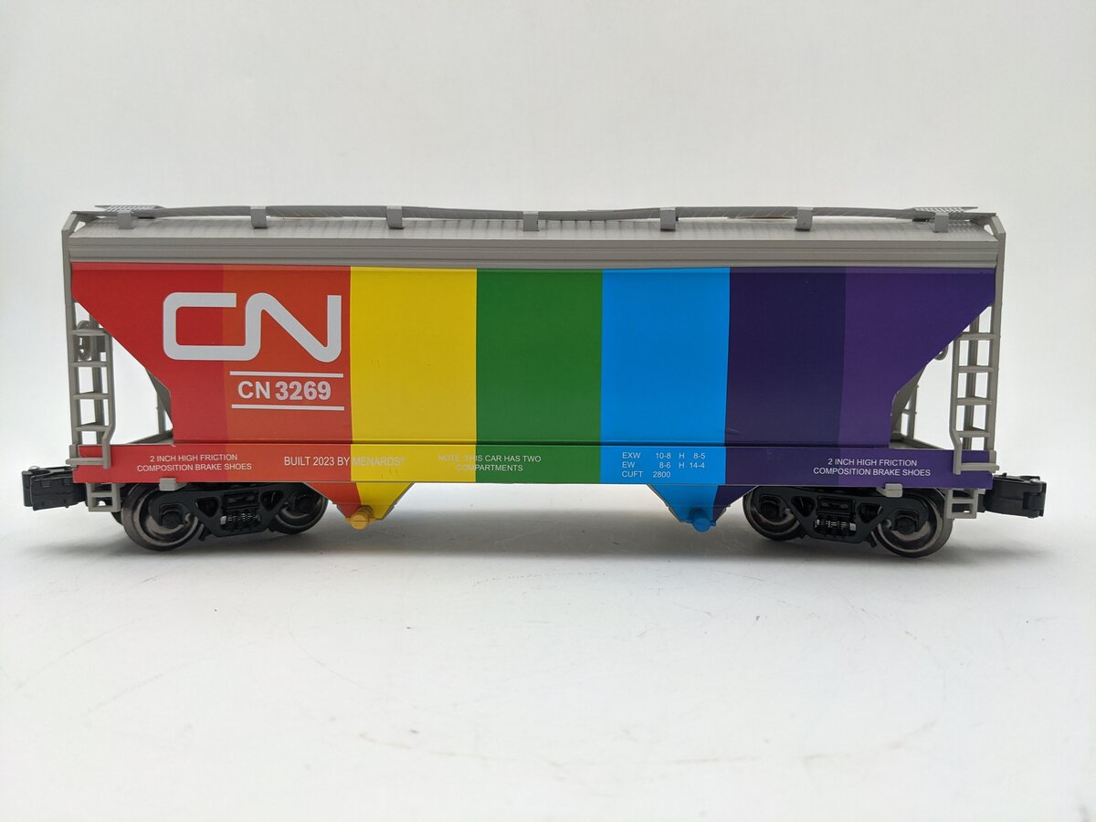 Menards 275-9230 O Gauge Canadian National Rainbow Hopper #3269 EX