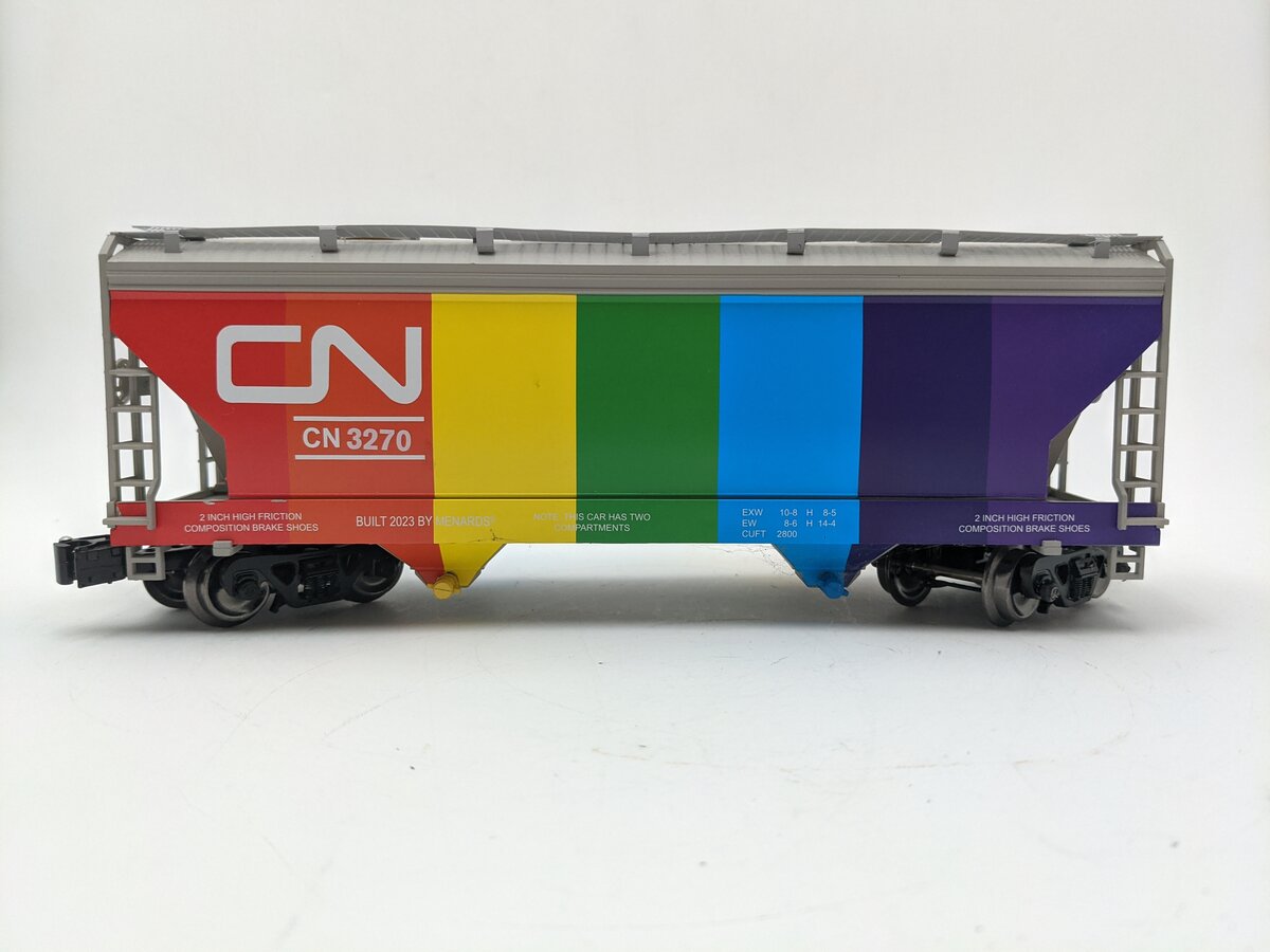 Menards 275-9230 O Gauge Canadian National Rainbow Hopper #3270 EX