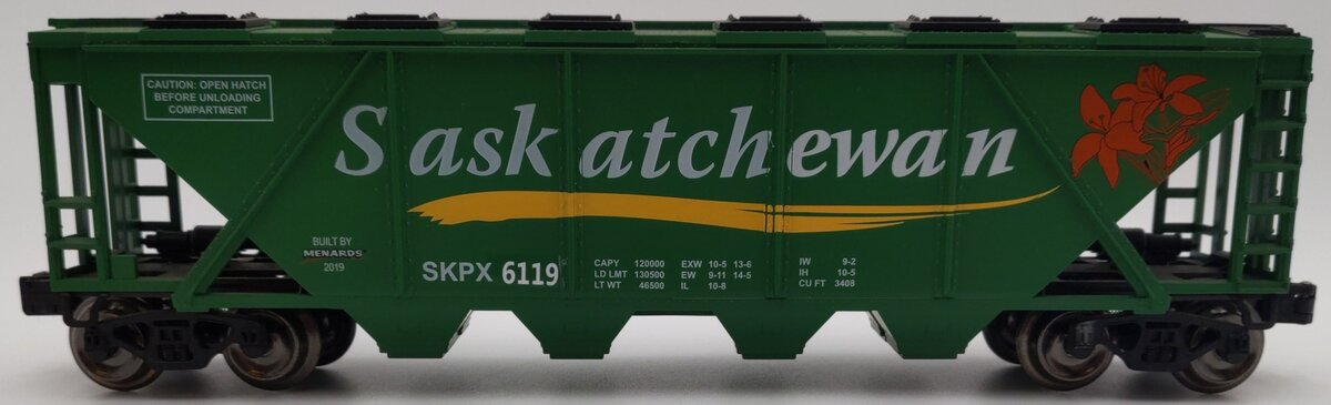 Menards 275-9366 O Gauge Saskatchewan Hopper Car #6119 EX