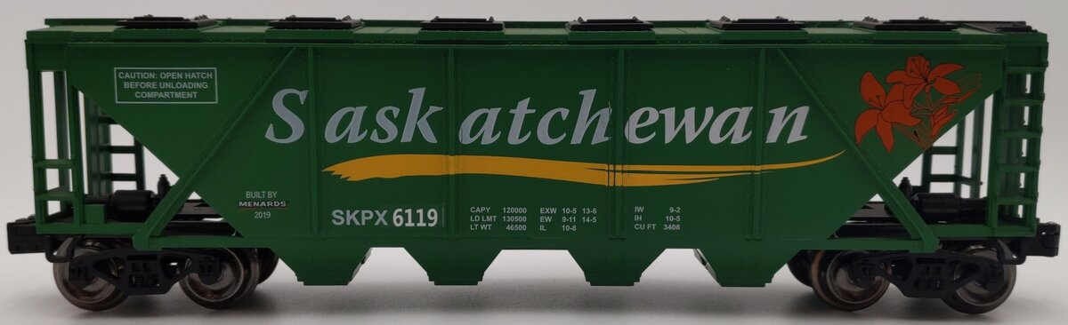 Menards 275-9366 O Gauge Saskatchewan Hopper Car #6119 EX