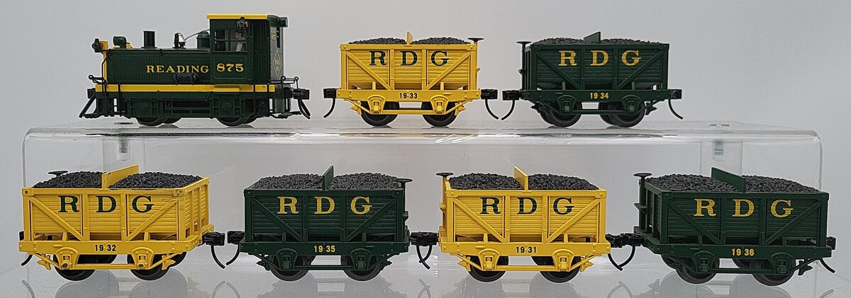 K-Line K-1415 O Gauge Reading Plymouth Switcher Steam Freight Train Set EX/Box