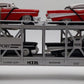 MTH 30-7656 O Gauge MTH Auto Carrier W/ 4 Diecast 1957 Chevy Automobiles EX