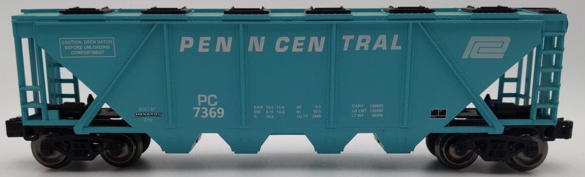 Menards 279-5277 O Gauge Penn Central Hopper Car #7369 EX