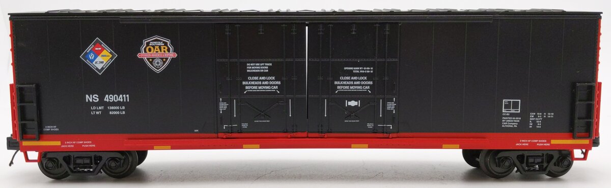 MTH 20-93699 O Norfolk Southern First Responders 50' DD Plugged Boxcar #490911 EX