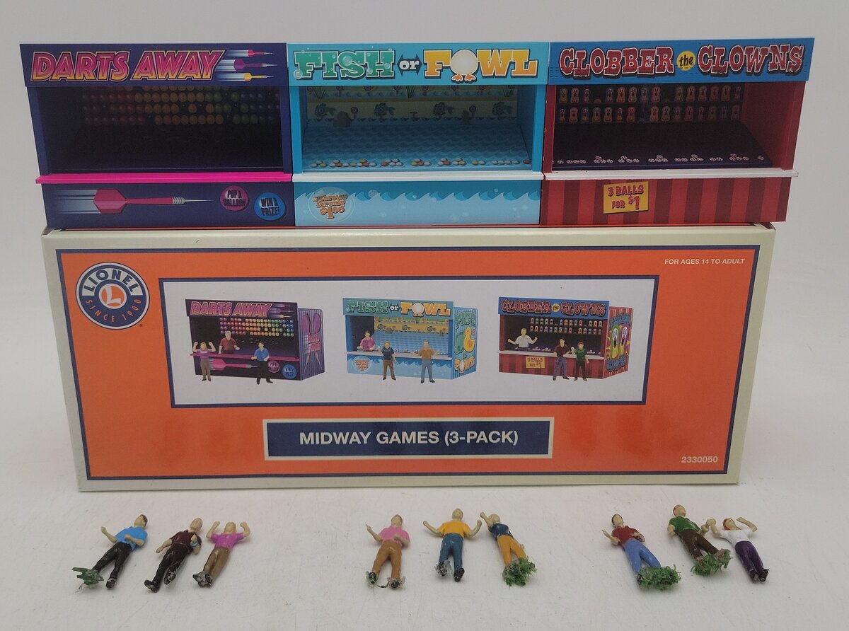 Lionel 2330050 O Assembled Midway Game 3-Pack with Figures VG/Box
