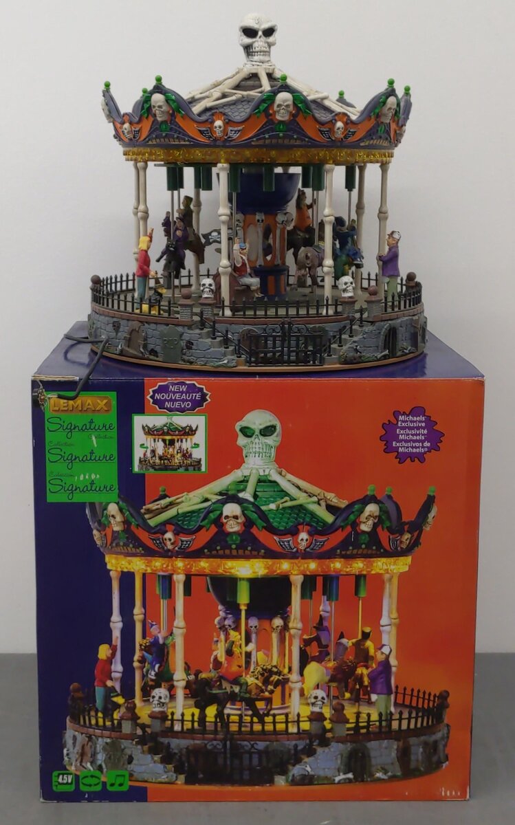 Lemax Spooky Town Scary Go Around Carousel EX/Box