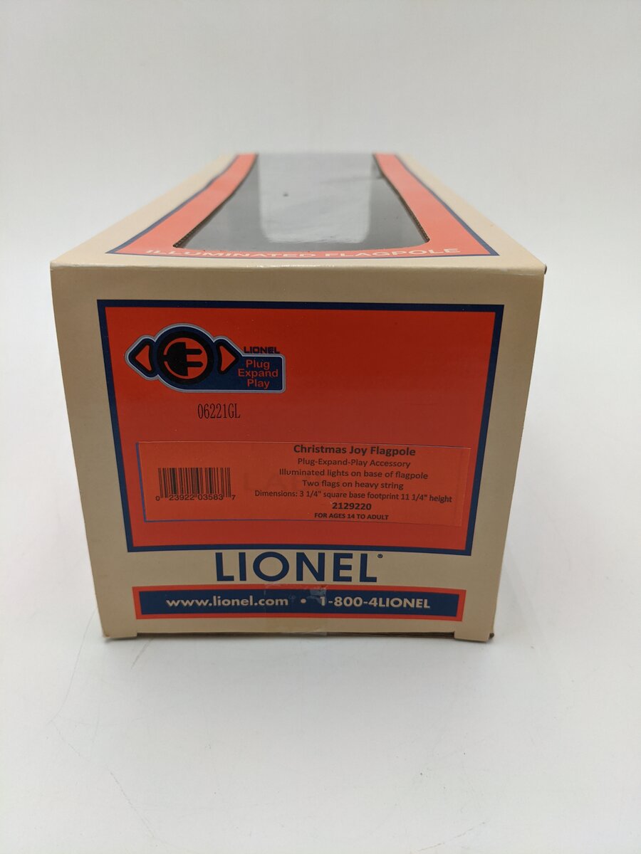 Lionel 2129220 O Scale Christmas Joy Flagpole EX/Box