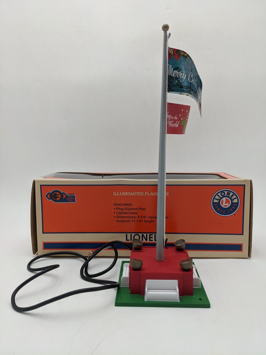 Lionel 2129220 O Scale Christmas Joy Flagpole EX/Box