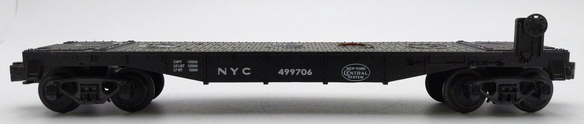 MTH 30-7608 O Gauge New York Central Pacemaker Flatcar #499706 VG