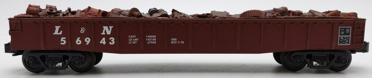 MTH 30-7008E O Gauge Louisville & Nashville Gondola w/Junk Load #56943 EX