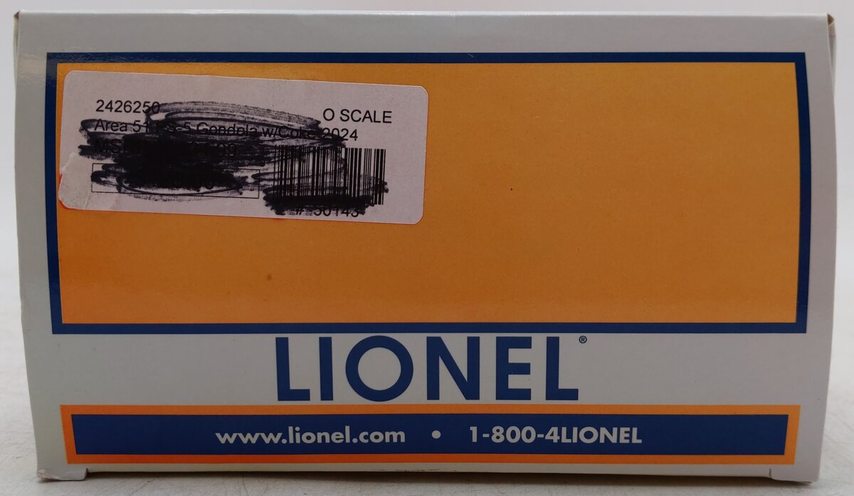 Lionel 2426250 O Area 51 PS-5 Gondola with Coke Containers #X51-2650N/Box