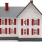 MTH 30-90333 O Gauge White With Red Shutters Built Up Farm House EX