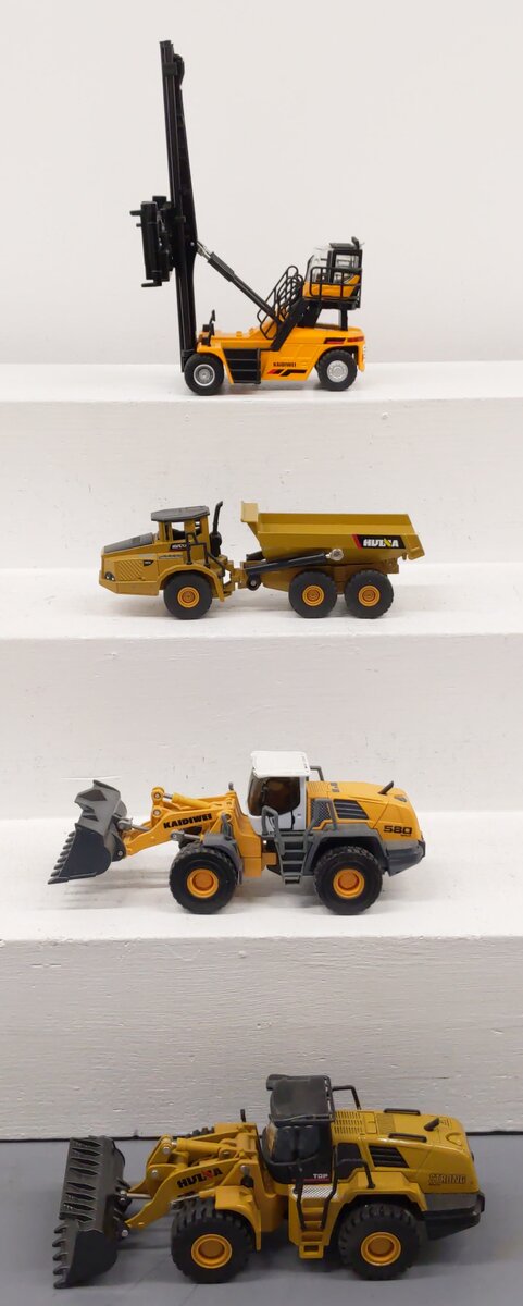 Hui Na/Menards 1:50 Die Cast Heavy Equipment #1712,580,1714 [4] EX
