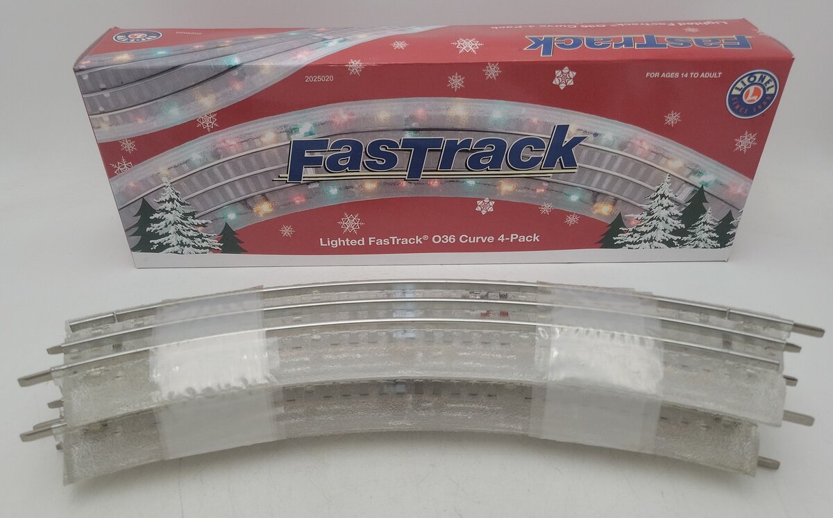Lionel 2025020 036 Curved Multi Colored Lights Fastrack (Pack of 4) LN/Box