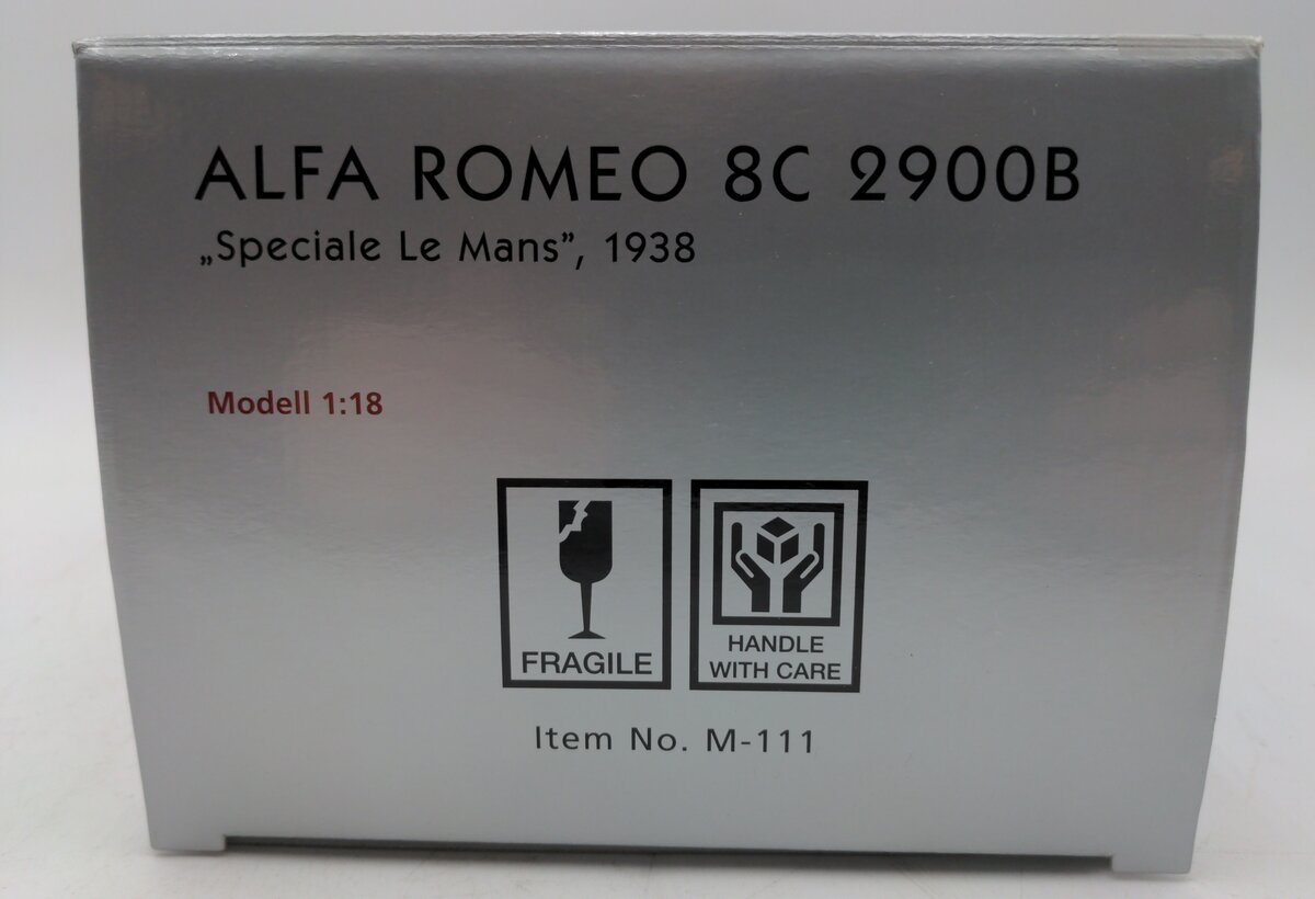 CMC M-111 1:18 Scale 8C 2900 Alfa Romeo 1938 Speciale Le Mans EX/Box