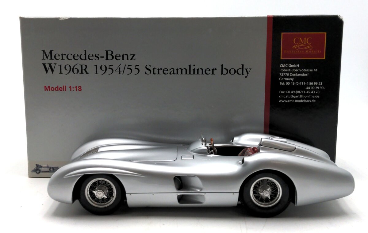CMC M-044 1:18 Scale Mercedes-Benz W196R 54-55 Streamliner Body Diecast Model EX/Box