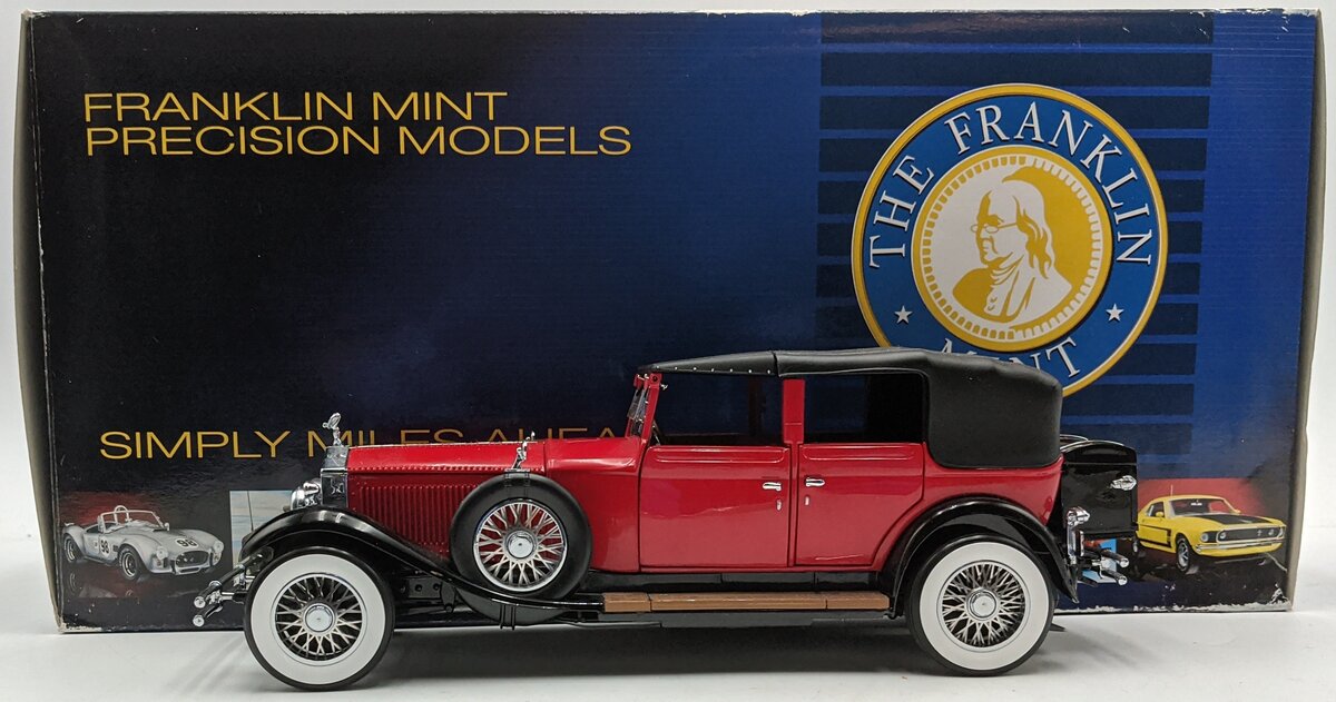 Franklin Mint 1:24 Scale Diecast 1929 Rolls Royce Phantom 1 Cabriolet De Ville NIB