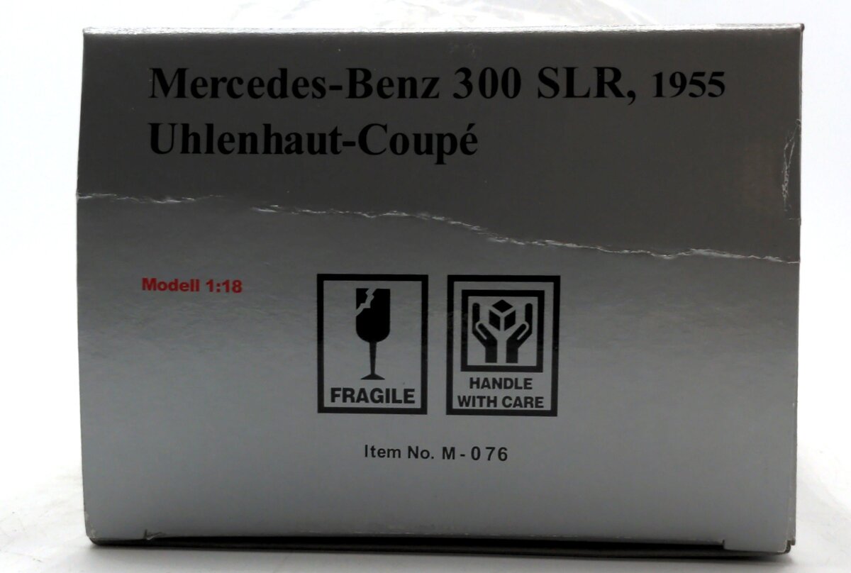 CMC M-076 1:18 Scale Mercedes-Benz 300 SLR 1955 Uhlenhaut Coupe Diecast Model VG/Box