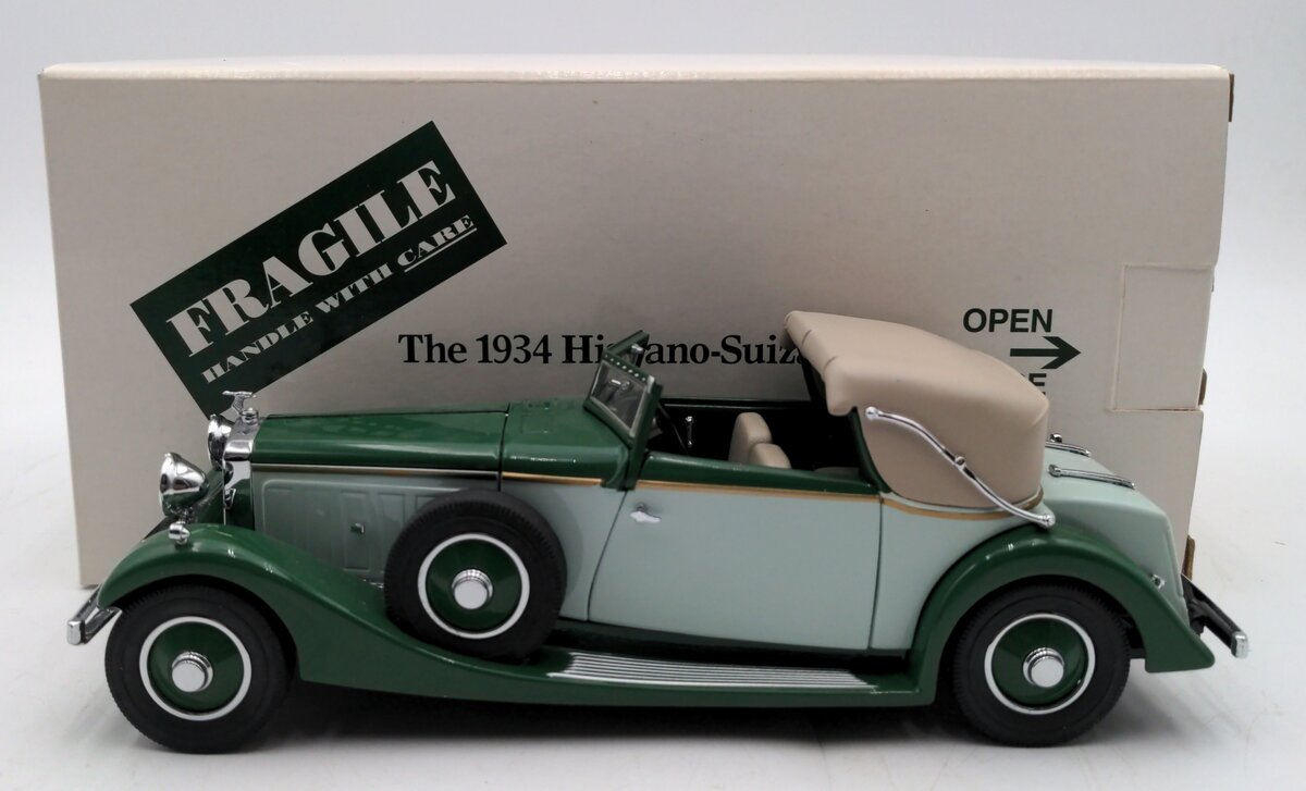 Danbury Mint 1934 1:24 1934 Hispano-Suiza J12 - Green NIB