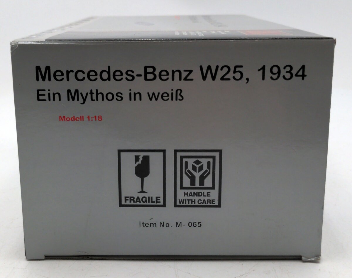 CMC M-065 1:18 Scale Mercedes-Benz W25 1934 White Limited Edition Diecast Model LN/Box