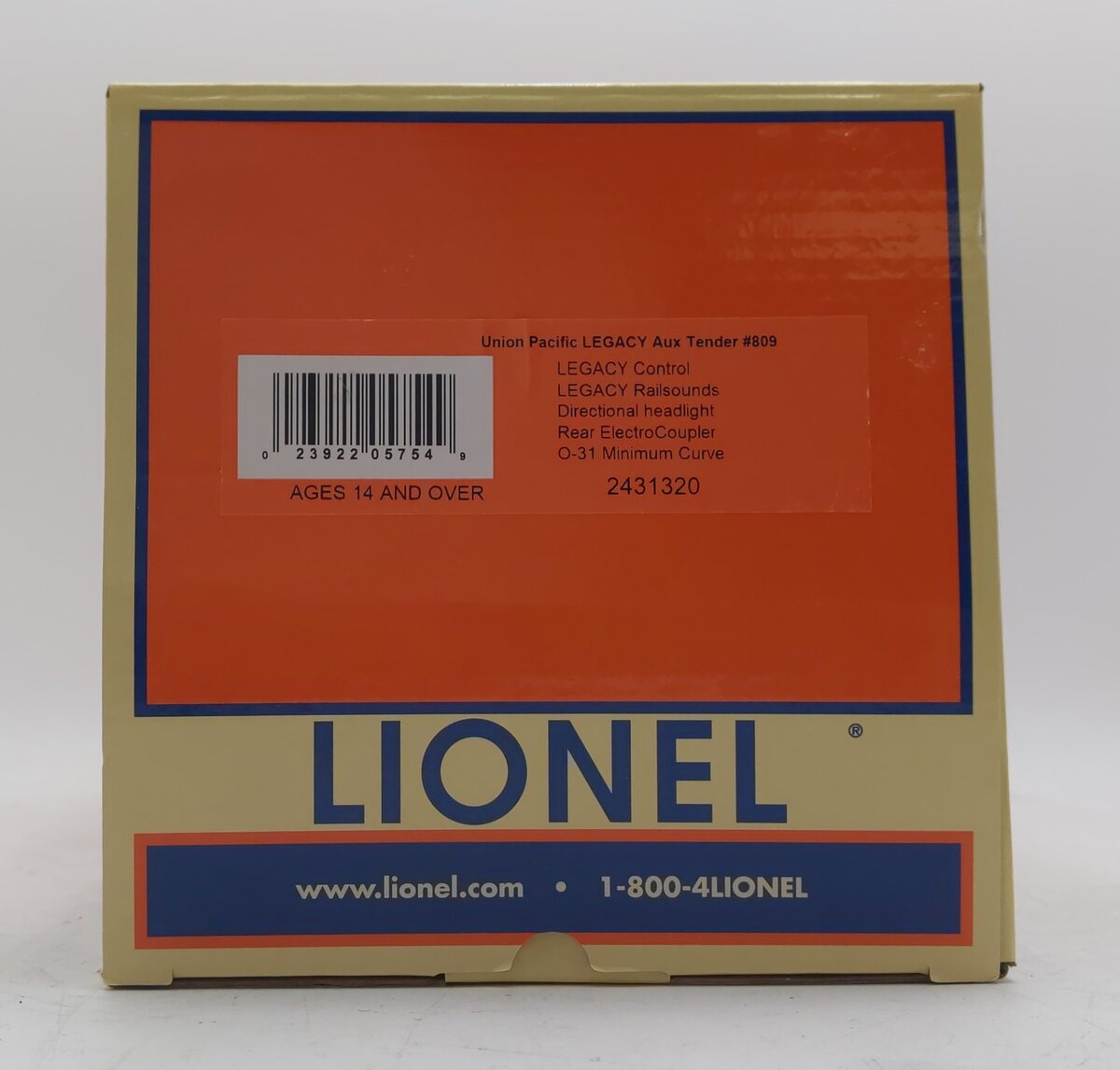 Lionel 2431320 O Union Pacific Auxiliary Tender #809 EX/Box