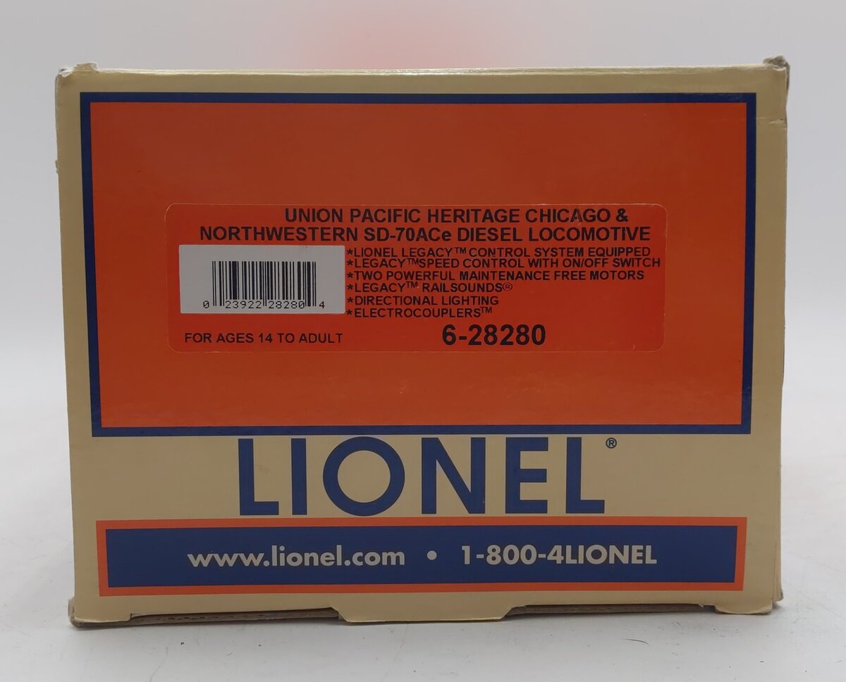 Lionel 6-28280 O UP-C&NW SD70ACe Diesel Locomotive #1995 EX/Box