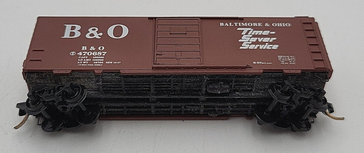 Micro-Trains 02000346 N Scale B&O 40' Standard Single Door Boxcar #470687 EX/Box