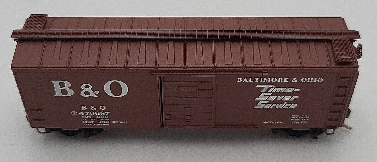 Micro-Trains 02000346 N Scale B&O 40' Standard Single Door Boxcar #470687 EX/Box