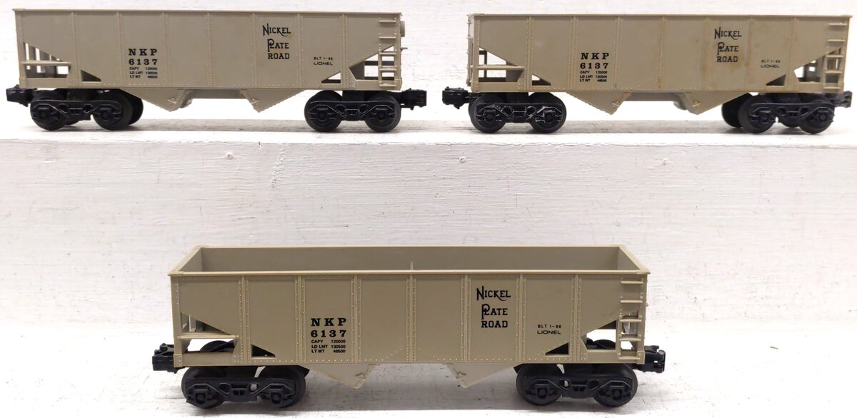 Lionel 6-6137 Nickel Plate Road Two Bay Hopper (3) VG