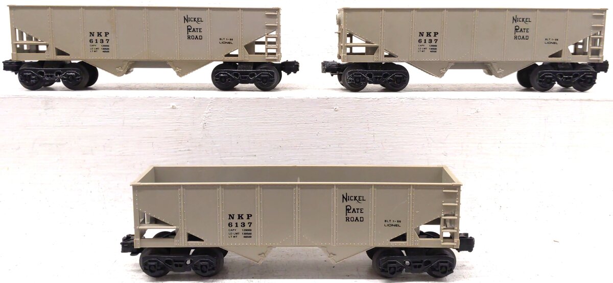 Lionel 6-6137 Nickel Plate Road Two Bay Hopper (3) VG