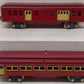 MTH 11-80027 O Vermillion/Maroon Lionel Corporation Tinplate Passenger Cars VG