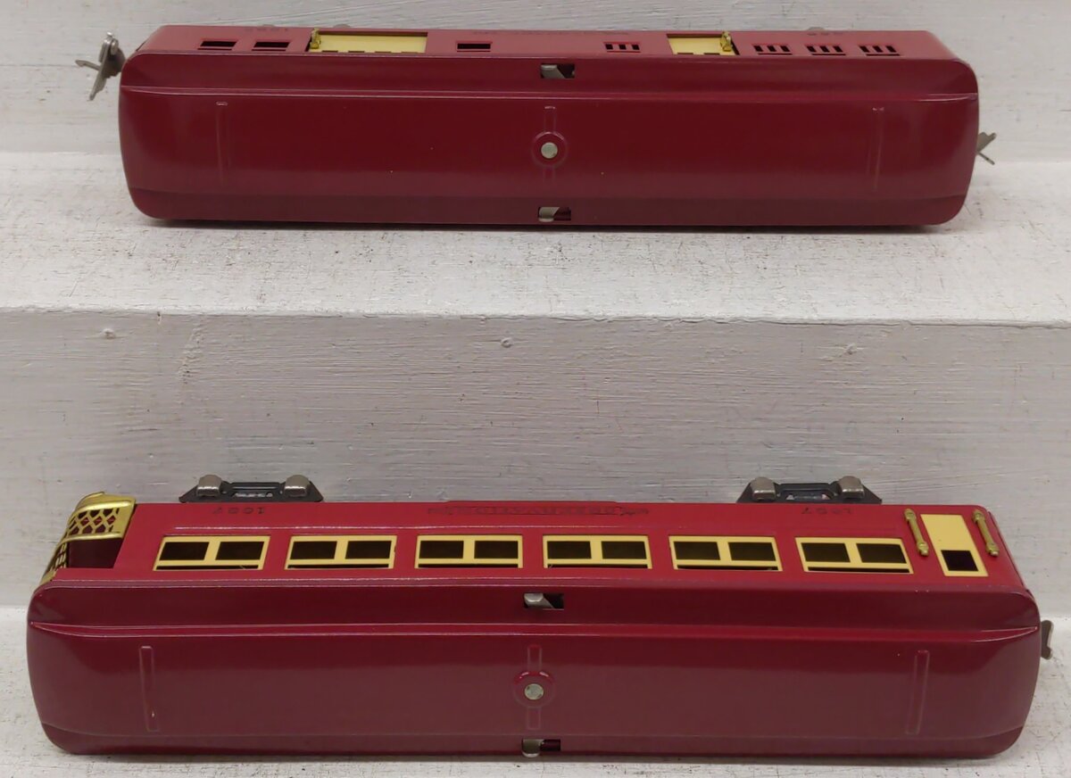 MTH 11-80027 O Vermillion/Maroon Lionel Corporation Tinplate Passenger Cars VG