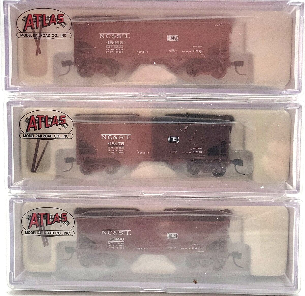 Atlas 5625 N Nash/Chattanooga/St.Louis Off Side Hopper (Pack of 3) MT/Box